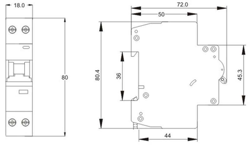 قاطع دائرة RCBO جهاز التيار المتبقي DAB7LN-40 6kA DPN